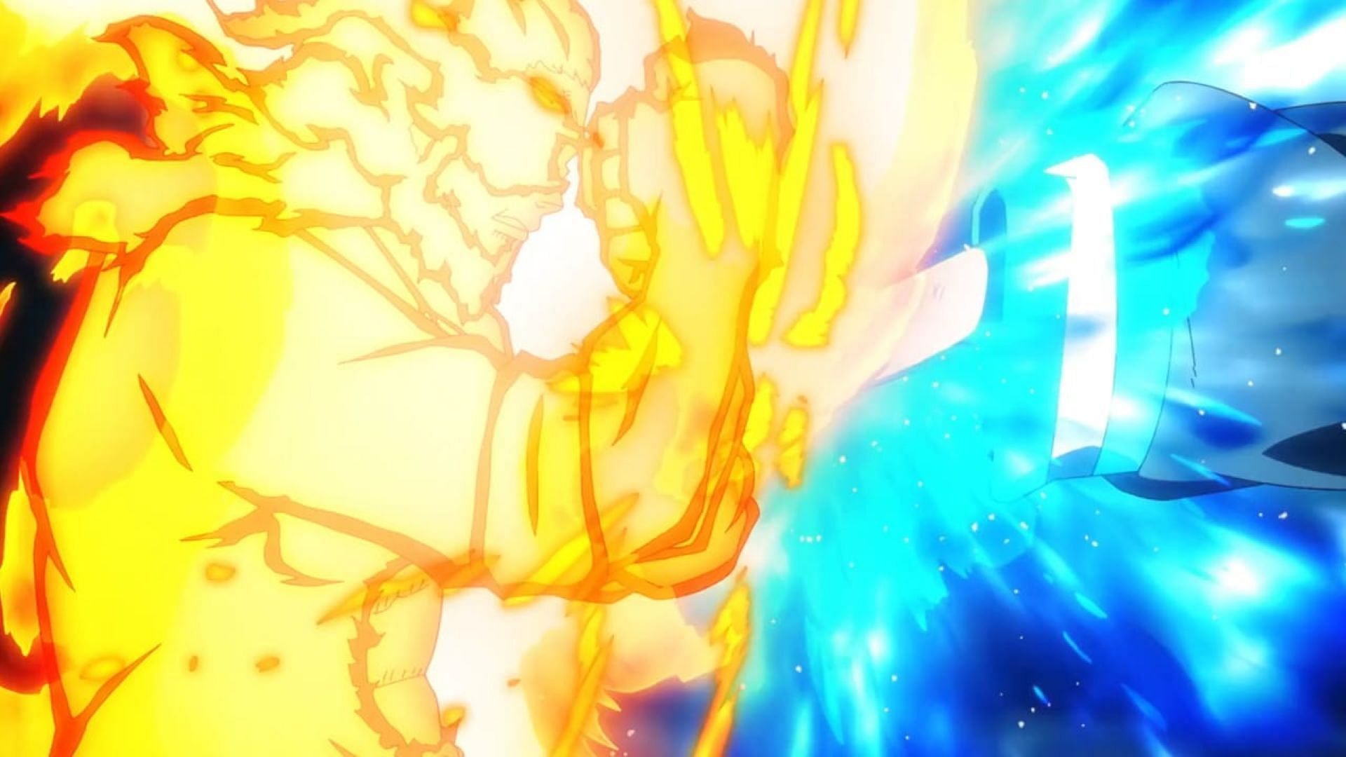 Shinra kicks Leonard Burns (Image via David Production)